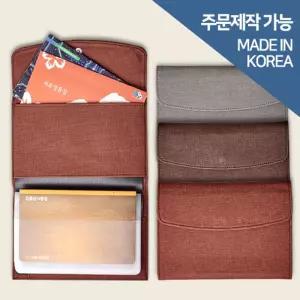 가죽 통장 지갑 케이스/가방 뱅크 포켓 보관 수납 정리 다용도 컬러 심플 디자인 휴대용 보관함 파우치