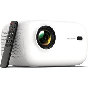 WiFi 및 블루투스가 지원되는 미니 프로젝터, 4K 1080P 휴대용 18000루멘 야외 영화 전기 초점 자동 수직 키스톤, 휴대폰/PC/TV 스틱용 스마트 비디오 프로젝터