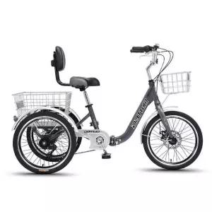 삼륜 자전거 바구니 짐칸 장보기 어르신 성인용 운반