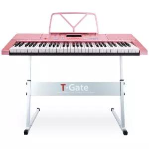 61건반 교습용 디지털 피아노 레아 핑크 + 악보대 + 실버스탠드 세트
