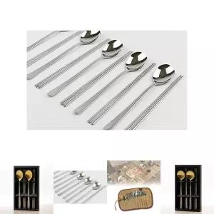 (민자 유광 10인용) 스텐레스 수저 세트/숟가락/스텐/젓가락/국산/업소용/셋트/도시락/티타늄/캠핑/부부