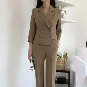 여자 셋업 웨딩 수트핏 SS 출근룩 썸머 포멀 자켓_4