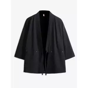 세련된 와인레드 일식가운 횟집 유카타 조리복 이자카야 유니폼 기모노 더블 포켓