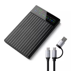 유니콘 스마트LCD 2.5인치 HDD SSD 외장하드케이스 USB3.2Gen1 A+C타입젠더 슬라이딩결합 HSD-L20