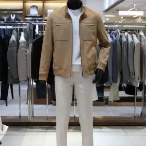 바쏘 남자가죽자켓 레더 Vegan 스웨이드 블루종 점퍼 5종택 [ 카멜/ 올리브카키/ 블랙/ 다크그린/ 블루네이