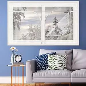 창문 방한 비닐 지퍼형 바람막이 커버 창문 방풍 비닐 겨울 틈새막이 틈막이 뽁뽁이 단열재 용품 차단