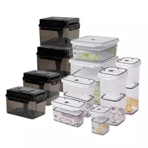 스카이락 밀폐 용기 냉장고 반찬통 장아찌 김치통 2개 세트 / 투명 플라스틱 냉동실