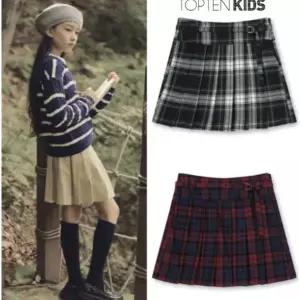 [롯데백화점]탑텐키즈 MKE4RS2211 여아 허리벨트 플리츠 스커트