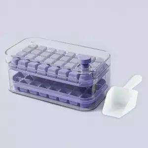 (64구 퍼플) 쿠킹홈 원터치 아이스트레이(C타입)/아이스/트레이/냉장고/얼음/몰드/틀/메이커/사각/트래이