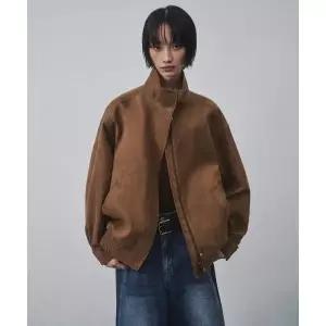 무신사 스탠다드 MUSINSA ANDAR D WOMAN 우먼즈 신세틱 스웨이드 하이넥 블루종 자켓 재킷 라이트 브라운 M