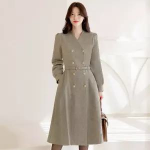 [시크라인] (~XXL까지)(기장선택) 코알리에 벨트 원피스 겨울 하객룩 오피스룩 모임룩 격식룩 상견례 빅사이즈