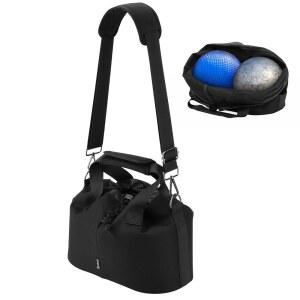 이지코스 샷 퍼팅 캐리백 헤비 듀티 더블 핸들 및 조절 가능한 스트랩이 있는 볼 숄더백, 6파운드에서 16파운드까지 공 2개를 운반할 수 트랙 필드 듀얼 샷풋 저장 정리함