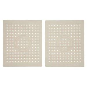 도자기 싱크대용 2PCS 주방 싱크대 매트, 고무 미끄럼 방지 배수 패드 프로텍터 라이너 패드, 접시 및 유리 제품 10x12인치
