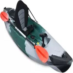 9.7피트 시트온탑 카약 보트 알루미늄 패들과 낚싯대 홀더가 있는 1인용 낚시 뗏목 바다 호수 강을 위한