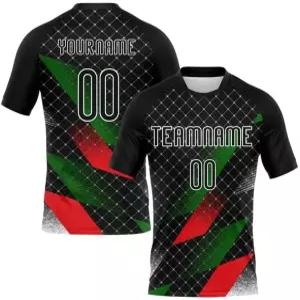 맞춤형 이름 및 번호 유니폼 배구 셔츠 블랙 화이트 기하학적 모양 승화