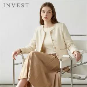 [인베스트] 골드 트리밍 라인 트위드 자켓_IN6S1JK1011