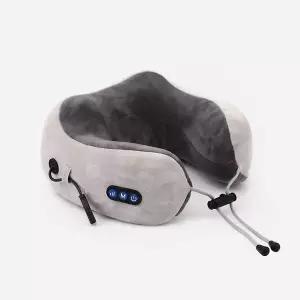 단순생활 휴대용 온열 목마사지기 메모리폼 넥쿠션 USB 충전 목베개