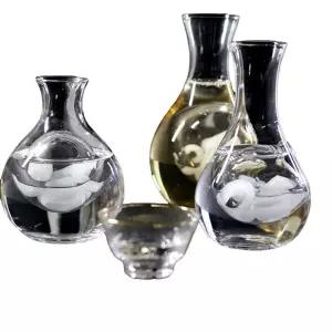 도쿠리 와인 사케 술병 일본식 소형 벚꽃 술잔 세트