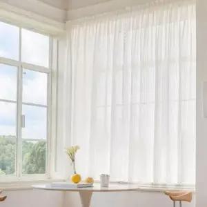 무타공 쉬폰 커튼 레이스 가림막 공간 분리 베란다 가리개 창문 커텐 작은창 안방 붙이는