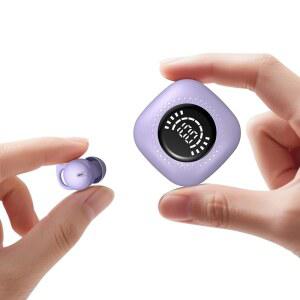 DAGKHE 수면 헤드폰, 옆으로 자는 소음 보이지 작은 위한 수면용(퍼플) 분들을 이어폰, 미니 차단 숨겨진 5.3 업무용, 않는 이어버드, 블루투스