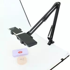 [모두쇼핑]휴대폰 듀얼 관절형 스탠드 거치대 수직 방송 촬영 액세서리 스마트폰 핸드폰 헤드 홀더 삼각대