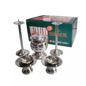 현이몰 국산 스텐 고급(향로 셋트) 제기 촛대 불통 잔알 잔대 향로 촐대 제사 술잔 차례