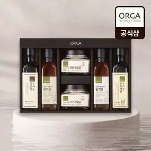 [풀무원][ORGA] 참기름 들기름 간장 토판염 선물세트