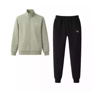 푸마 클래식 스웨트 트랙수트 남성 기모 트레이닝 세트 운동복 짐웨어 런닝복 아미 블랙 688176-82