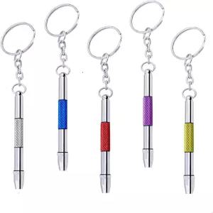 5개입 소형 안경 드라이버 4-in-1 시계 정밀 스테인리스 스틸 키트 열쇠고리가 달린 수리 세트 합금 제작