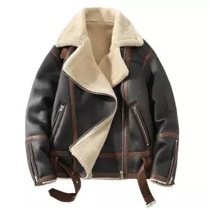 남자 빅사이즈 오버핏 가죽 양털 무스탕 자켓 항공점퍼