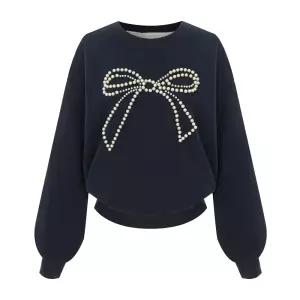 [정상가 89000원][샐리] 리본진주장식맨투맨_I6A-CTS001