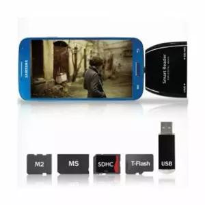 OTG 변환젠더 스마트폰 리더기 블랙/메모리 카드 멀티 허브 USB 포트 HUB 어댑터 수납형 유에스비 마이크로