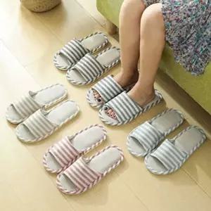 린넨 스트라이프 추천 슬리퍼 하우스 꾸안꾸 실내화-WFHZYVZ