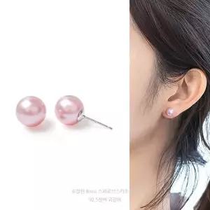 8mm 로잘린 오스트리아 크리스탈 제작 진주 92.5실버 귀걸이