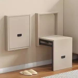 현관 접이식 의자 벽부착 붙박이 벽면 히든 틈새 벤치