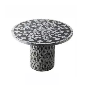 전통 다과상 소반 자개 원형 티테이블 팔각 나비 목단꽃 원목 한식상