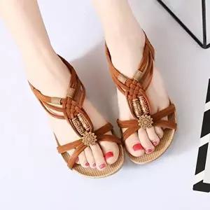 가을신상 샌들 여자끈샌들 빅사이즈 통굽 스트랩 힐-WFIAMG8