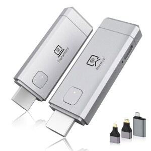 2025 무선 HDMI 송신기 및 수신기 세트 u2013은 4K 디코딩, 1080P 출력 플러그 앤 플레이 휴대용 5G+2.4G 익스텐더를 지원합니다: 노트북 / 데스크톱 TV 박스 프로젝터에서 디스플레이로 오디오/비디오 전송