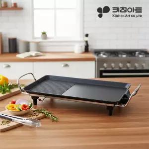 허브 논스틱 다이아몬드코팅 48cm 와이드 전기그릴 KAG-4827R / 기름유도부 높
