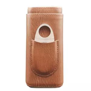 시가 담배 박스 커터 고품질 케이스 시가 커터 없음 내장 가죽 시가 담배케이스 편백나무 브라운