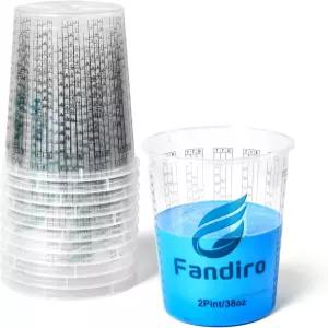 Fandiro 38온스(12개입) 페인트 혼합 컵 정확한 비율 측정 레진 에폭시 아크릴 안료 DIY 아트를 위한
