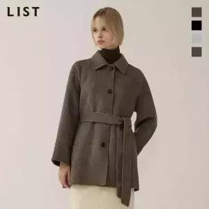 [매장 정품]  리스트 울 래글런 핸드메이드 하프 코트