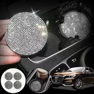 제네시스G80 3.3/3.8 차량용 크리스탈 컵홀더 매트 4개, 화이트