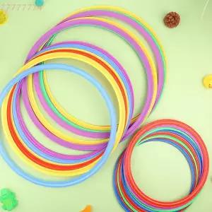 축구 속도 민첩성 훈련을 위한 10개 휴대용 야외 스포츠 격자 점프 링 재미있는 신체 운동 장비