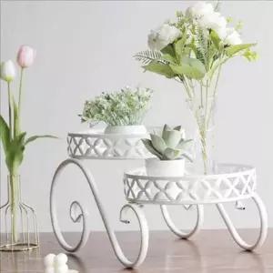 [콩심팥심]앤틱 철제 화분 받침대 노블레스 2단 화분대 실내 인테리어 정리대