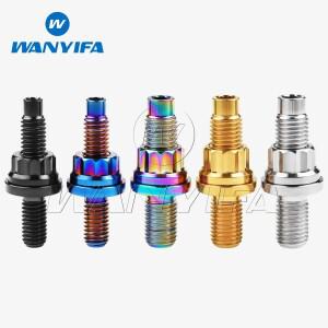 Wanyifa 티타늄 볼트 육각 나사 피치 1.25mm 플랜지 헤드 너트 플랫 와셔 세트 바이크 오토바이 배기 파이