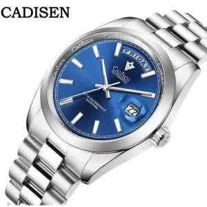 남자 여성 손목 시계 CADISEN-최고 브랜드 남성 MIYOTA 8285 자동 기계식 10ATM 방수 날짜