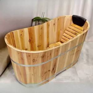 히노끼 욕조 이동식 자쿠지 용 펜션 목욕통 성인용 훈증