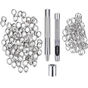 100sets 금속 아일렛 그로멧 펀치 설치 도구 벨트 의류 캔버스 커튼 커튼 신발 텐트 8mm 세트