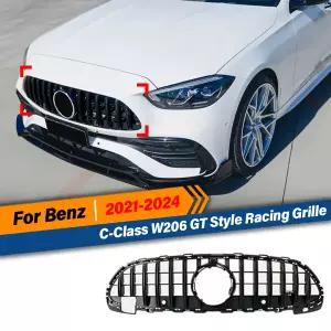 자동차 그릴망 튜닝 메르세데스 벤츠 호환 C클래스 W206 C200 C220 C300 2024 GT 스타일 프론트 범퍼 레이